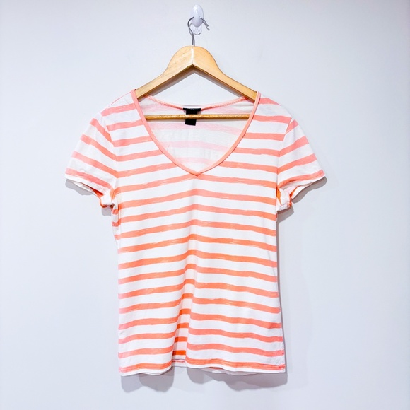 ANN TAYLOR White & pink striped t-shirt - Picture 1 of 6
